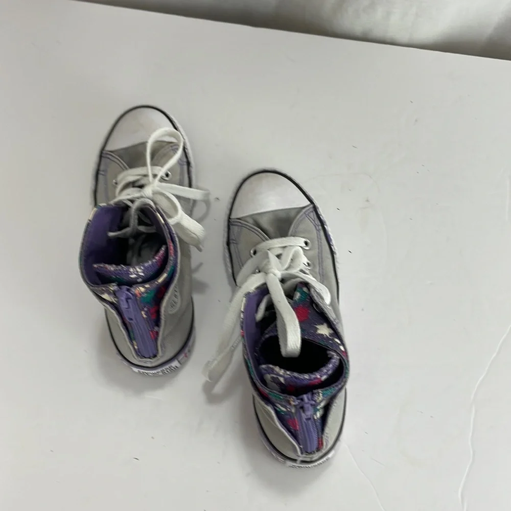 Converse Chuck Taylor All Star Gray and Purple High Tops Size 1